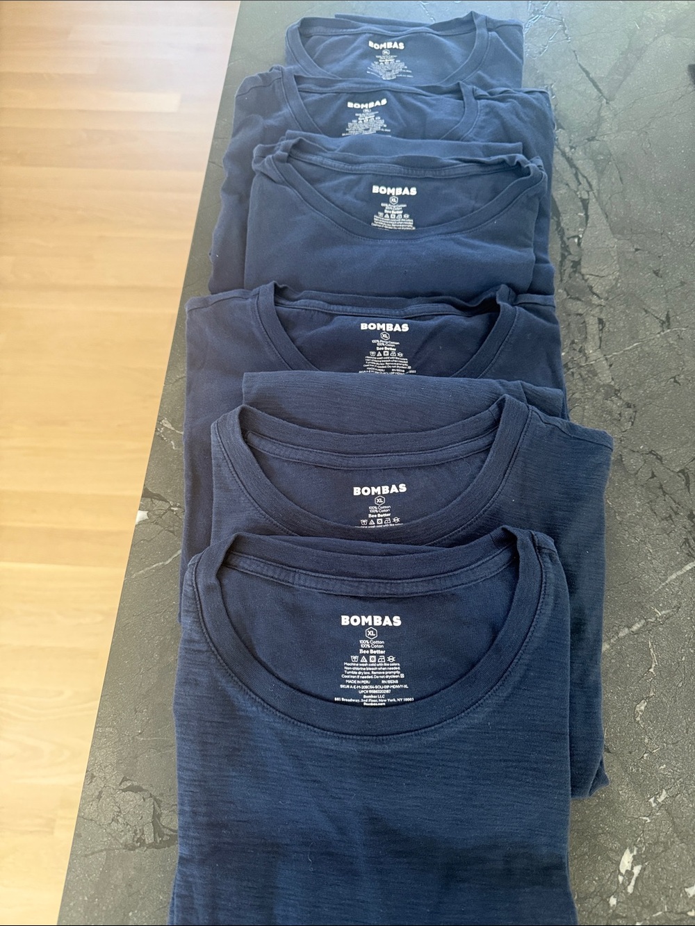 Bombas Navy Crew Neck Short Sleeve Tee 6 Pack